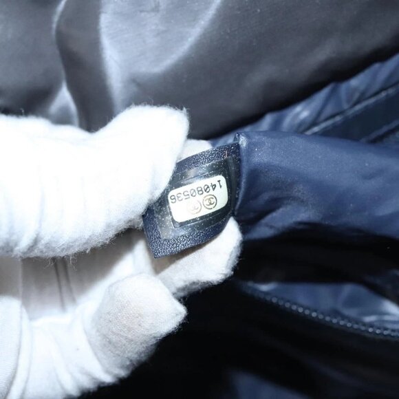 CHANEL Cococoon Hand Bag Nylon Black Silver CC - Picture 14 of 16